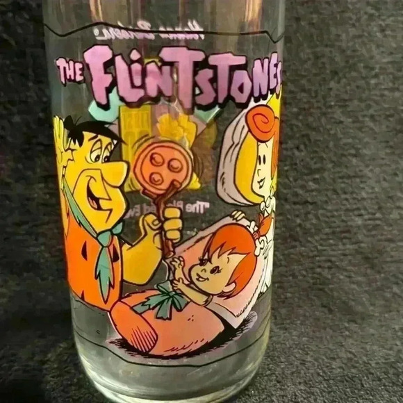 The Flintstones Vintage Drinking Glass “The Blessed Event” - Picture 1 of 5